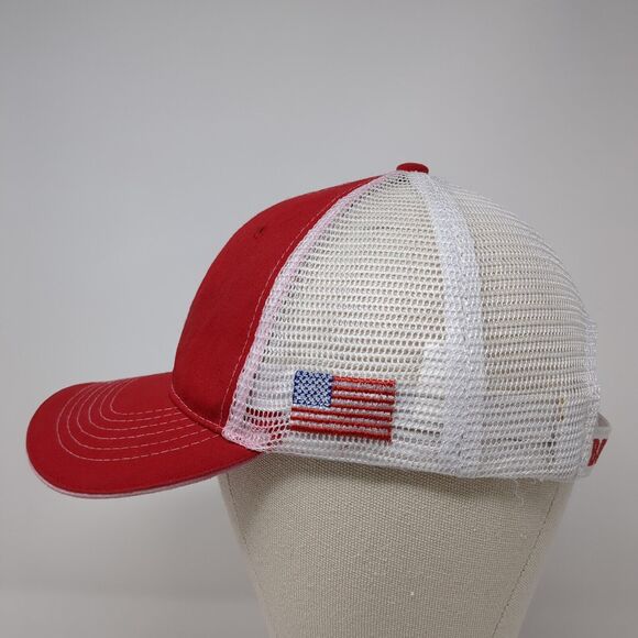 MG Boise ID Strapback Trucker Hat Red One Size Mesh Back Colorblock - Picture 3 of 9
